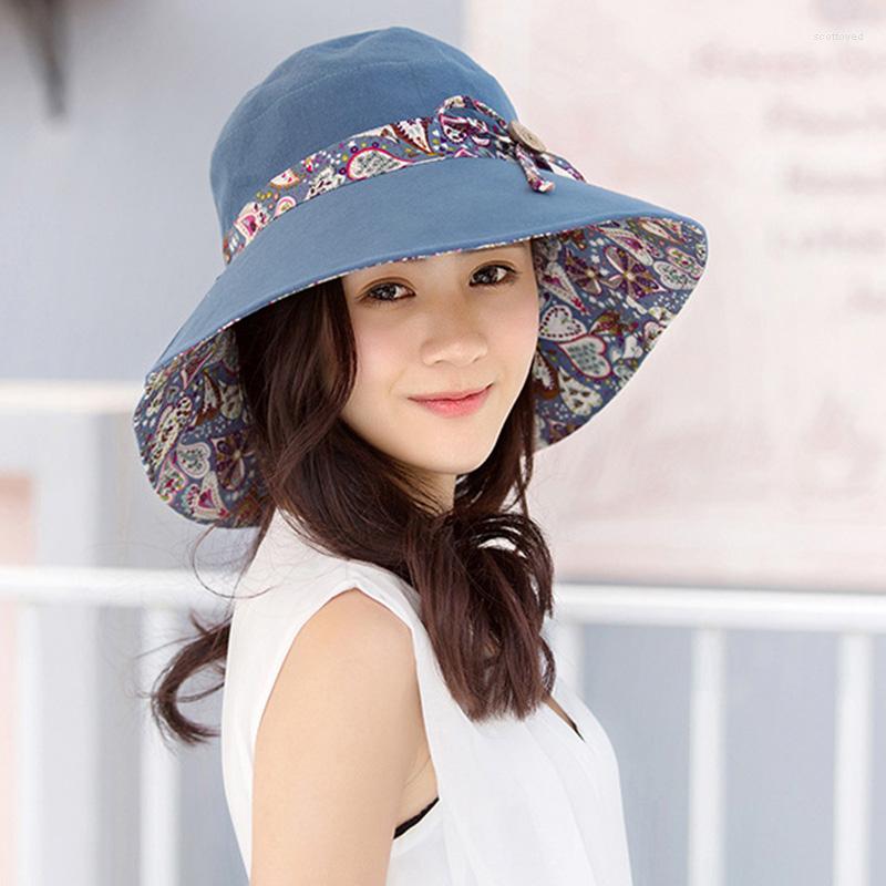 

Wide Brim Hats Bow Sun Hat For Woman Floral Flower Print Big Fisherman Summer Outdoor Beach Travel Visors Cap Sweet Ladies Apparel, Pink