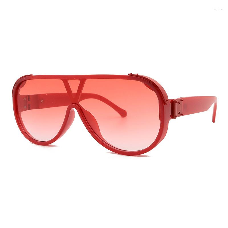 

Sunglasses 2023 Brand Designer Oversized Oval Full Rim Women Fashion One Piece Len Glasses Ladies Jelly Color Shades Eyewear