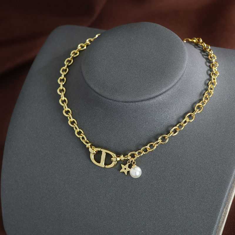 

D Classic CD Letter Neckchain Women's 2022 New Windy Fringe Star Pearl Necklace