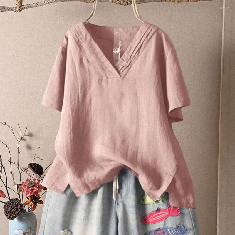 

Women's Blouses Vintage Blouse Lightweight Retro Shirt Thin Solid Color Top Female Clothing, Pink