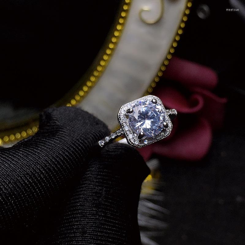 

Cluster Rings Classic Moissanite Wedding Ring For Woman IF Grade 925 Silver Engagement Free Jewelry Box