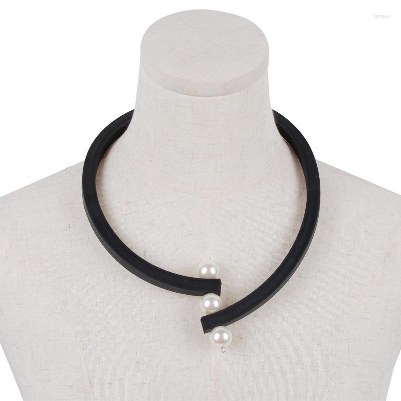 

Pendant Necklaces YD&YDBZ Design Pearl Necklace Women Luxurious Black Rubber Rope Short Classic Minimalist Jewelry Choker