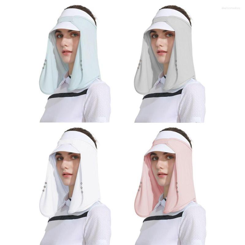 

Wide Brim Hats Breathable Empty Top Hat Cycling Face Protector Outdoor Sports Casquette Scarf Neck Cover Sun Silk, Pink