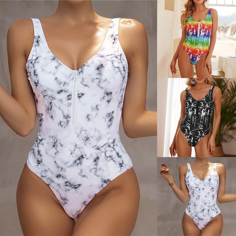 

Women' Swimwear 2023 Selling Sports Sexy Body Zipper Bikini Swimsuit, Black