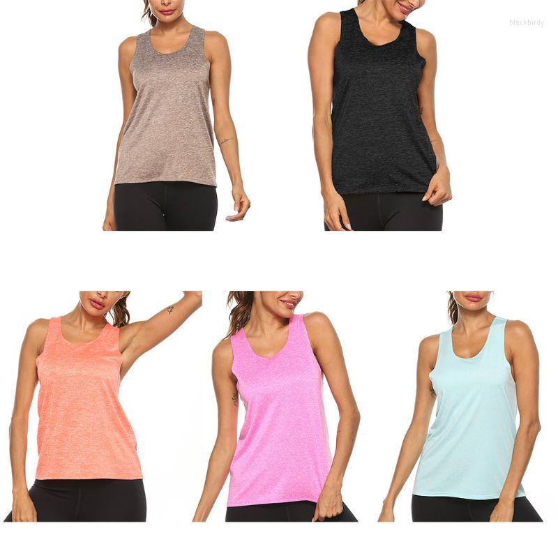 

Women' Tanks Womens Workout Sleeveless Tank Top Gym Exercise Athletic Racerback Sports Vest Solid Color O-Neck Loose, Orange