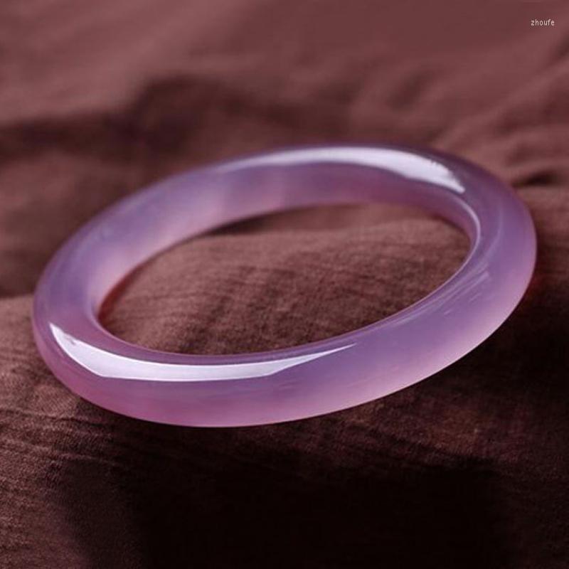 

Bangle Women's Jade Bracelet Purple Fashion Accessories Jadeite Natural Charm Women Men For Hand Carved Round Lady Jewelry