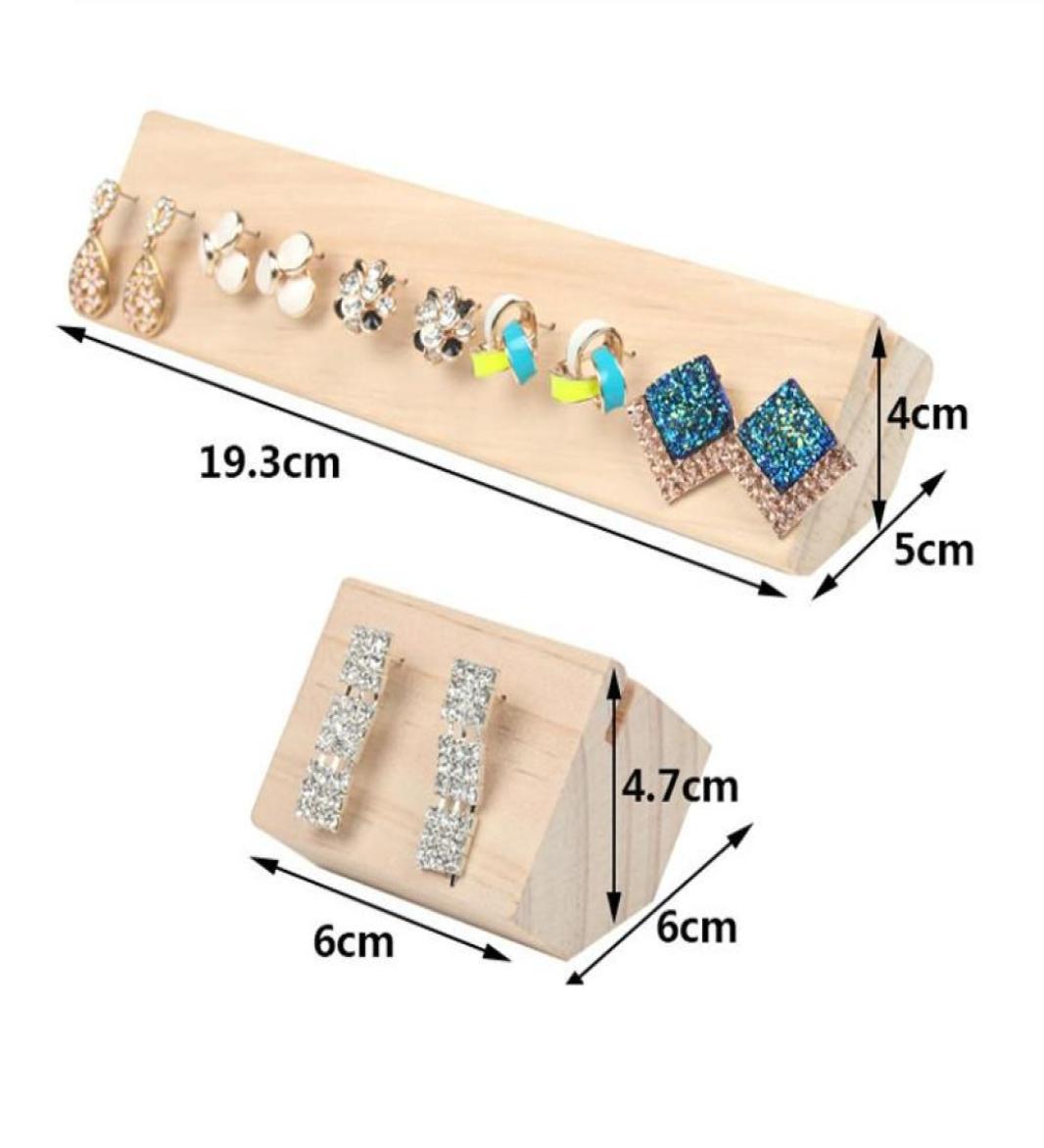 

Jewelry Pouches Bags 1 Piece Wood Stud Earring Display Stand Holder Storage Joyeros Organizador De Joyas2561376
