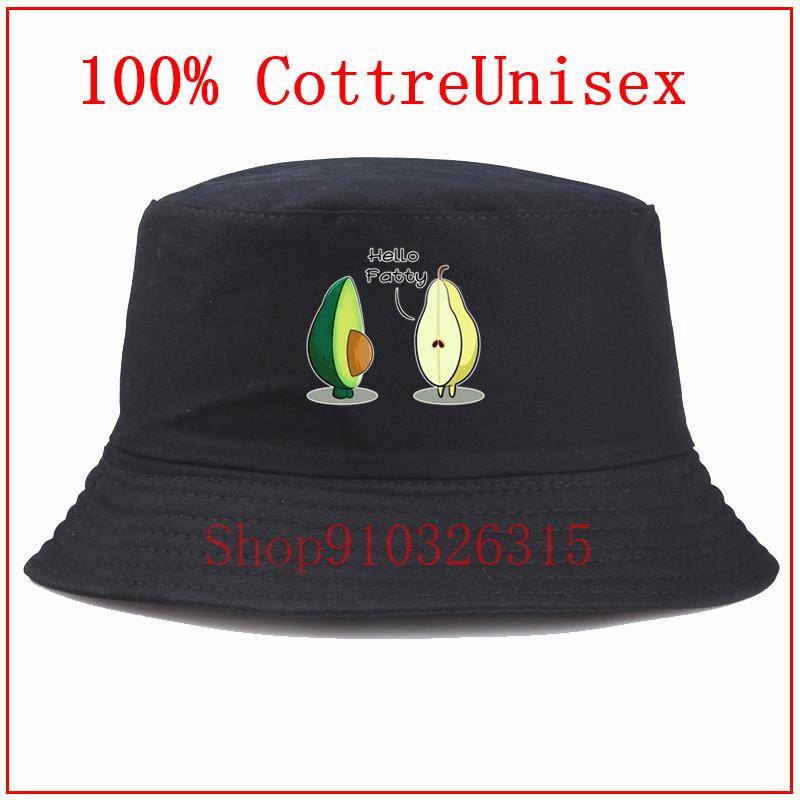 

Wide Brim Hats Funny Avocado Lover Gift Hello Fatty When Pear Meets Casual Wild Women Basin Hat Fisherman Outdoor Shade, White