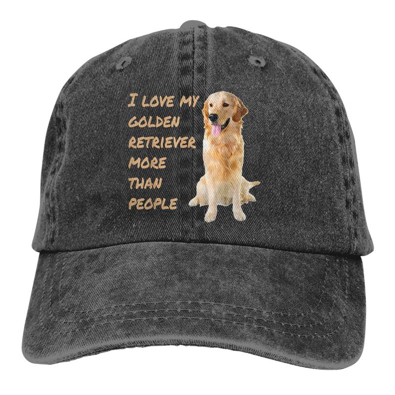 

Berets I Love My Golden Retriever More Baseball Cap Cowboy Hat Peaked Bebop Hats Men And Women, Black