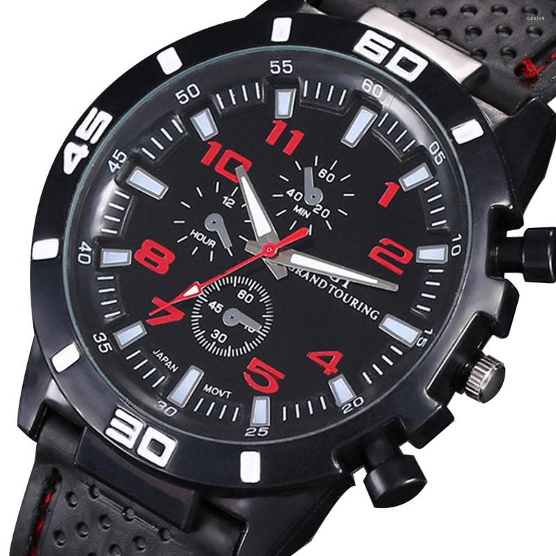 

Wristwatches Sports Silicone Men Watch Fashion Classic Luxury Racing Business Dial Casual Quartz Men's Gifts For Relogio Masculino, Red