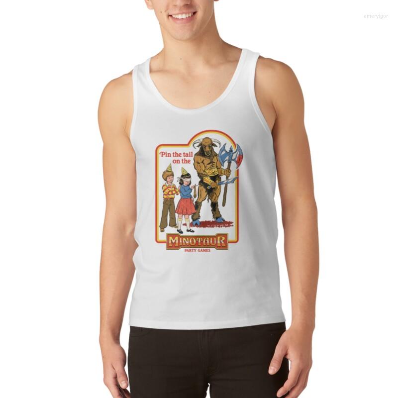 

Men' Tank Tops Pin The Tail On Minotaur Top Men' Summer Vest Fashion 2023 Man Cotton T-shirts, Black