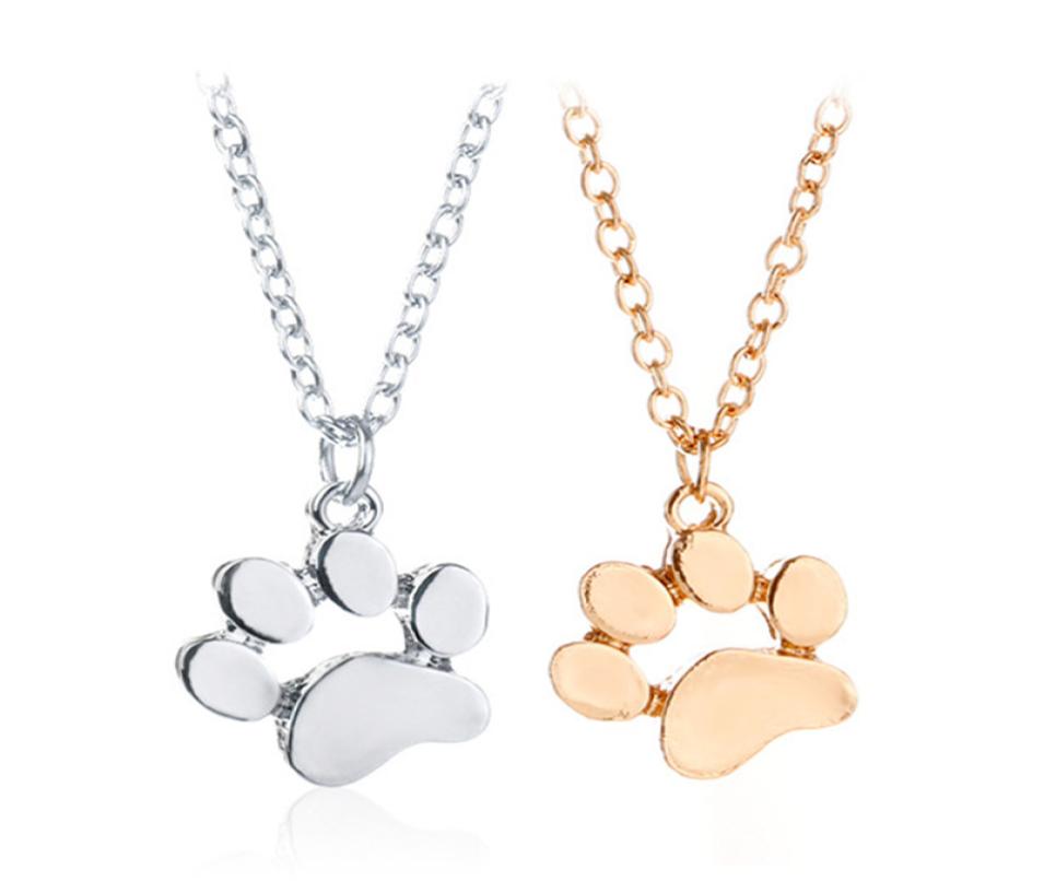 

Cute Animal Dog Paw Rose Gold Designer Pendant Necklaces Woman Silver Alloy Plated Mens Pendants Necklace With Chain Fashion Acces3938786