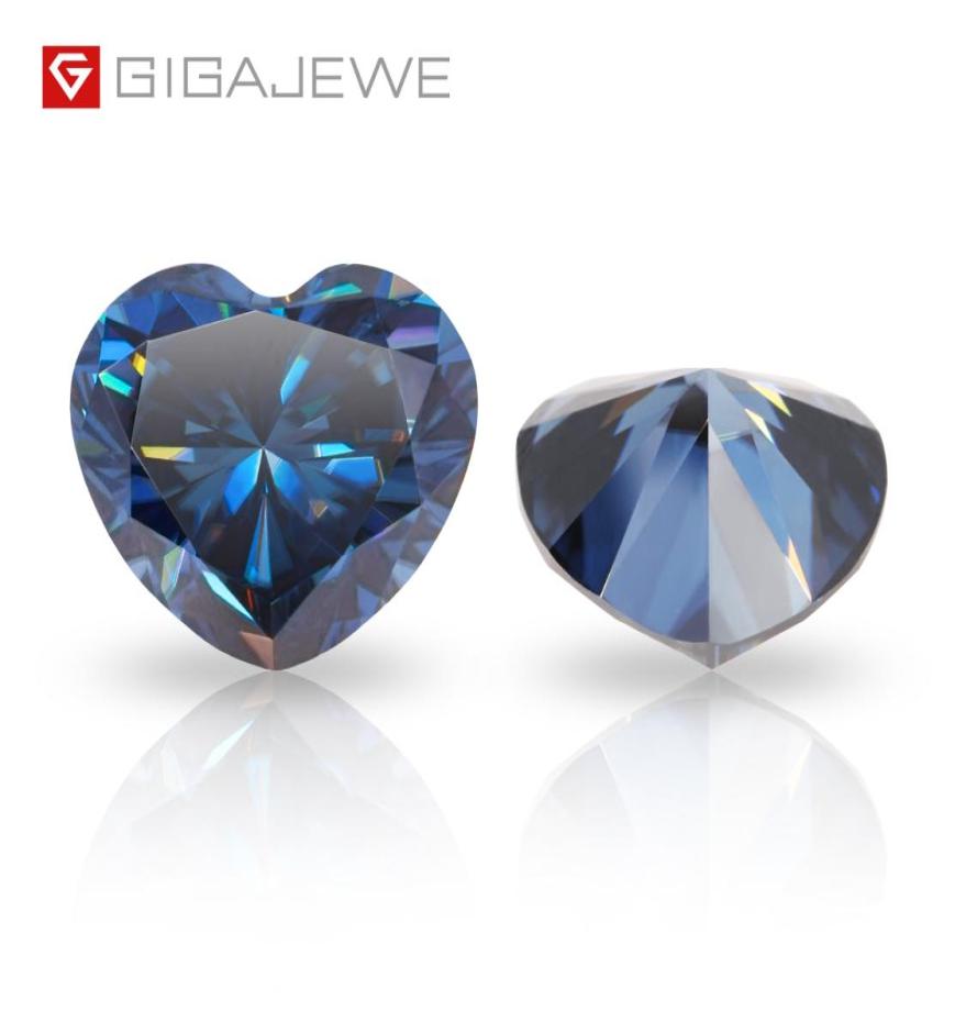 

GIGAJEWE Dark blue Color Heart cut VVS1 moissanite diamond 083ct for jewelry making2697333