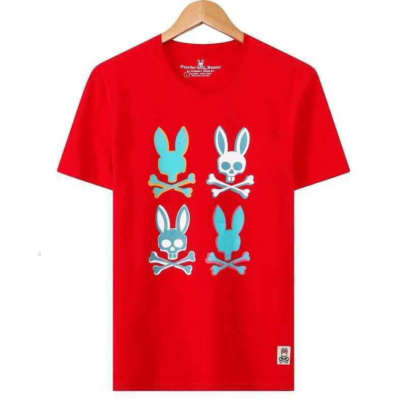 

Psycho Bunny t Shirt 23 Summer New Skull Rabbit Cartoon Pure Cotton Printed Short Sleeve Fashion Brand Men's T-shirt Casual V4rc Rkep, White