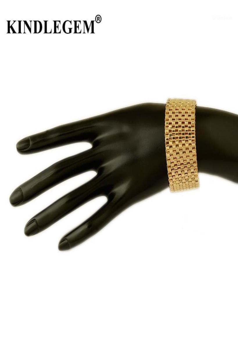 

Bangle Kindlegem Luxury Gold Color Big Bracelet In Dubai African Women Fashion Jewelry Cuff Bangles Party Daily Accessories 20CM12464762