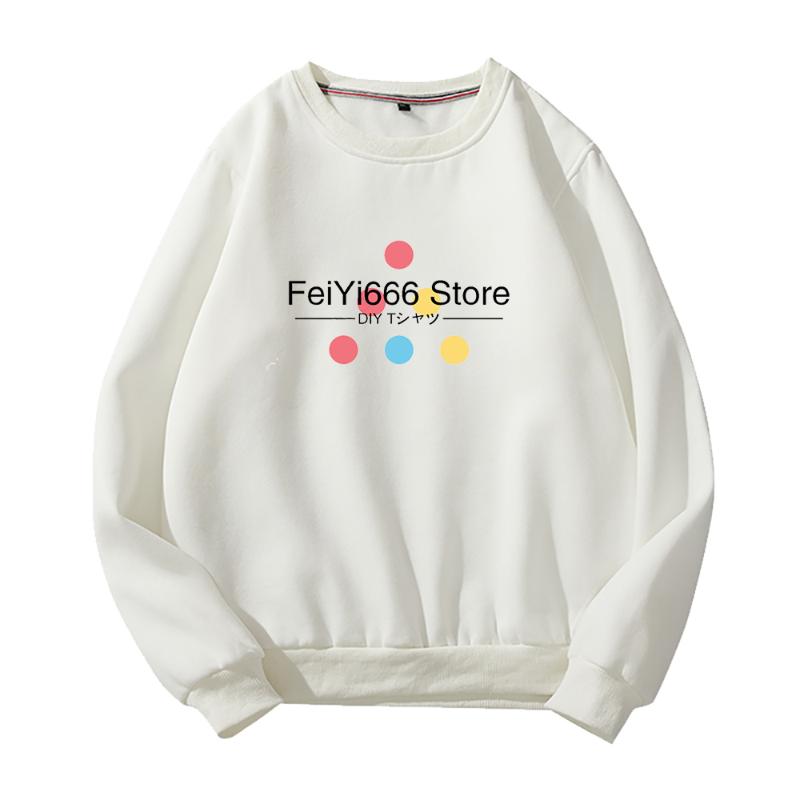 

Men' Hoodies & Sweatshirts FeiYi666 Store White 2D Print O-Neck Sweatshirt Harajuku Round Collar Exclusive, Black
