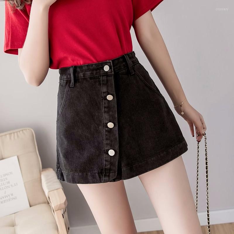 

Women's Shorts Summer Denim Jeans Skirts Women Ripped Solid Color Attractive Leisure Femme Pantalones Mujer Big Size S, Black