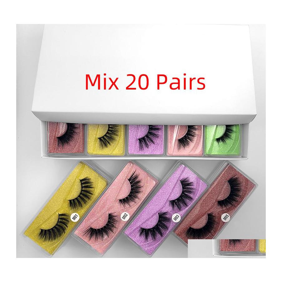 

False Eyelashes 3D Mink Lashes Natural Long Set Faux Cils Bk Makeup Different 20 Styles Drop Delivery Health Beauty Eyes Dh1Im