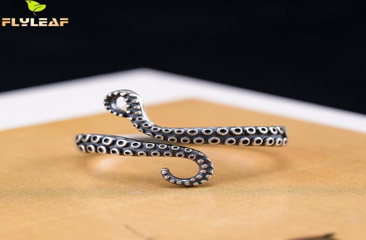 

925 Sterling Silver Cthulhu Octopus Tentacle Open Rings For Women Personalized Vintage Jewelry Student Gift Flyleaf6835128
