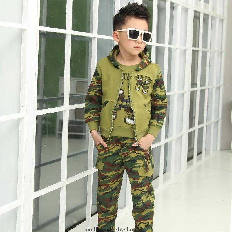 

Clothing Sets Boys Three Pieces 3 - 10 Age Spring Autumn Tracksuit Kids Clothes 8st032clothing, Green