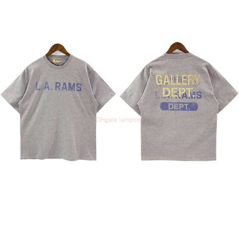 

Designer Fashion Clothing Tees Tshirt Galleryes Depts Lettering Gilded Printed Tshirt Summer Cotton Loose Fitting Casual Couple Short Sleeves Casual Streetwear T, Gray 1