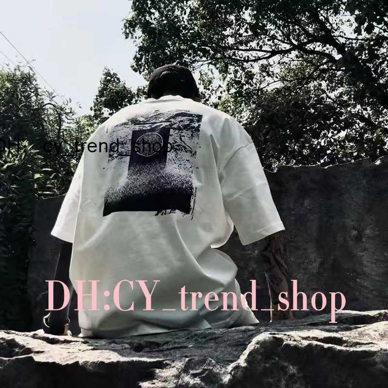 

Men's T-shirts Shirt Designer Stoness Summer Menswear Loose Letter Print Lovers Street Fashion 100% Cotton 71, Ruin compass white