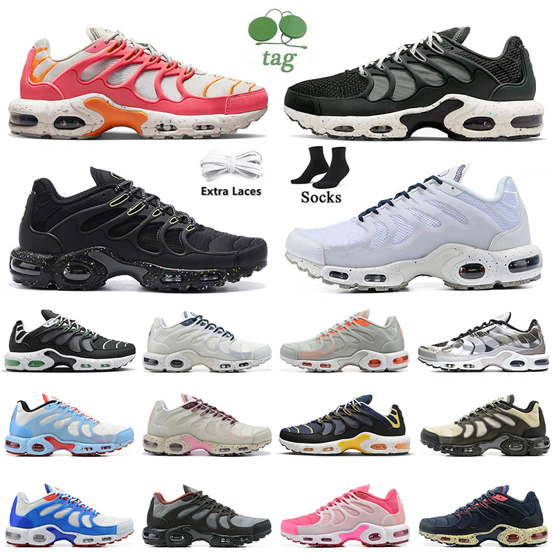 

Size us 12 tn terrascape plus running shoes tuned tns utility men sneakers Michigan Brushstroke Cama Coral Navy Blue Pink Triple Black Summit White mens trainers, T8 terrascape plus 40-46