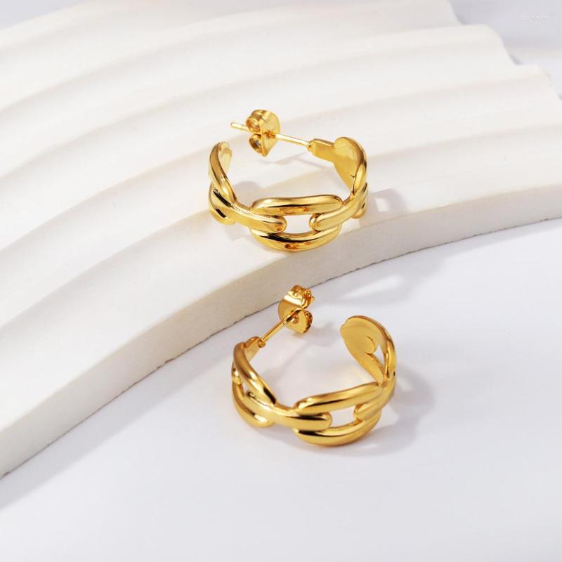 

Hoop Earrings Luxury Link Chain Hoops Woman C Shape Korean Fashion Goth Chunky Y2K Wholesale Dangles Piercing Clips