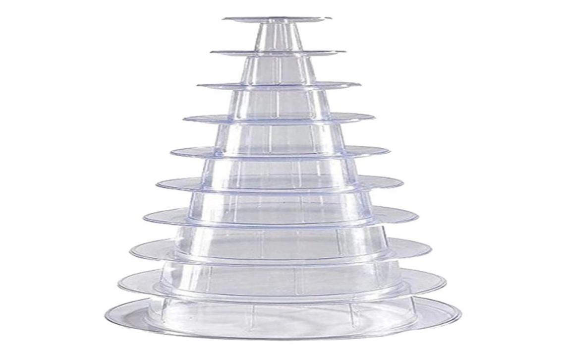 

Jewelry Pouches Bags 10 Tier Cupcake Holder Stand Round Macaron Tower Clear Cake Display Rack For Wedding Birthday Party Decor4785264