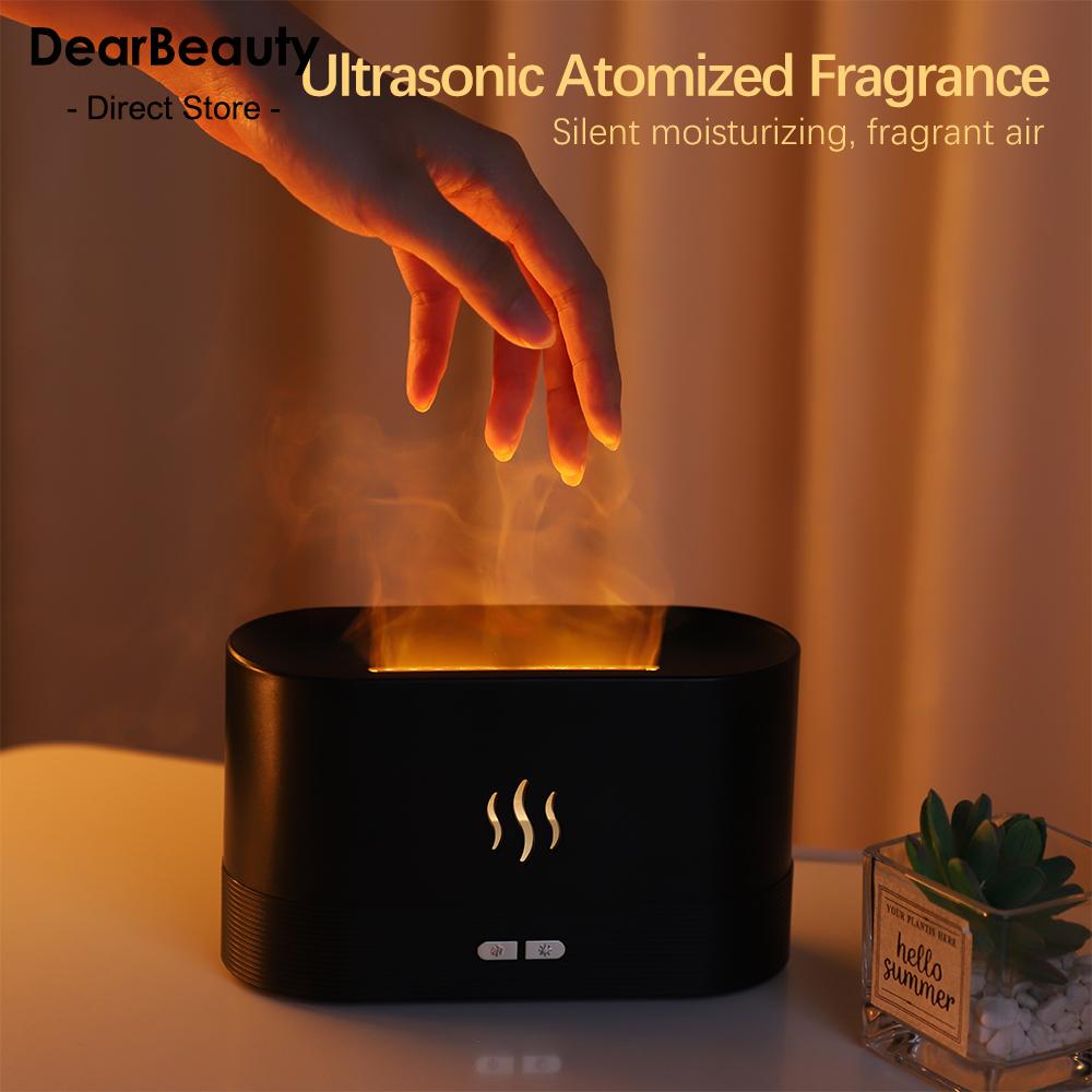 

Conditioners 180ML Aroma Diffuser Air Humidifier Ultrasonic Cool Mist Maker Fogger Sooth Sleep Atomizer LED Flame Lamp Essential Oil Diffuser