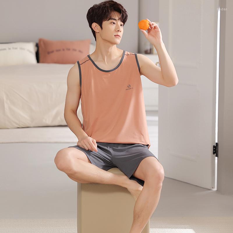 

Men's Sleepwear Pajamas For Men Summer Fashion Modal Solid Color Sport Pajama Sets Elastic Waistband Shorts Male Home Clothes Pjs, Y50006