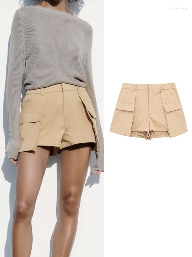 

Women's Shorts Women 2023 Summer Solid Fashion Vintage Causal Zipper Short Pant Pockets Elegant A-Line Mini, Picture shown
