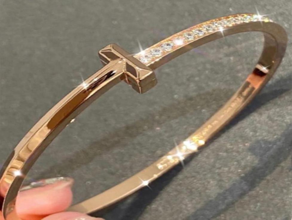 

Diamond Bracelets Luxury Fashion Charm Bangle Jewelry Designers Multi Colored Cubic Zirconia Brass Copper Rose White Gold Accessor1104731