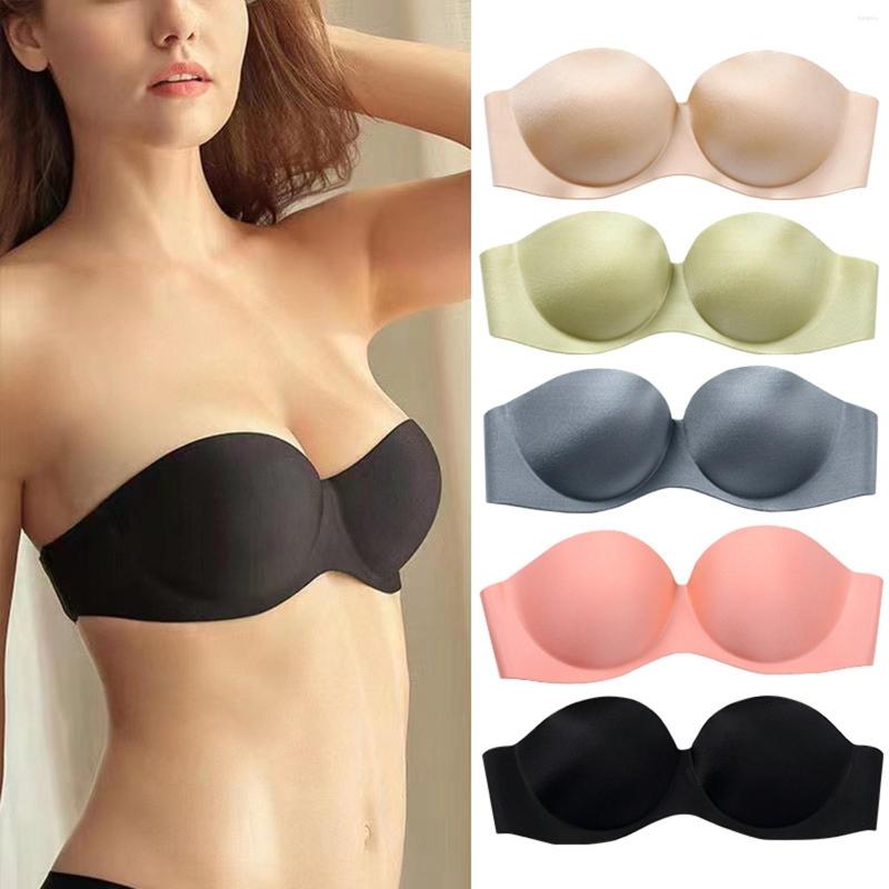 

Yoga Outfit Women's Non Steel Ring Slip No Shoulder Strap Beautiful Back Chest Patch Sexy Gathering Medium Support Sports Bra Bulk Bras, Beige
