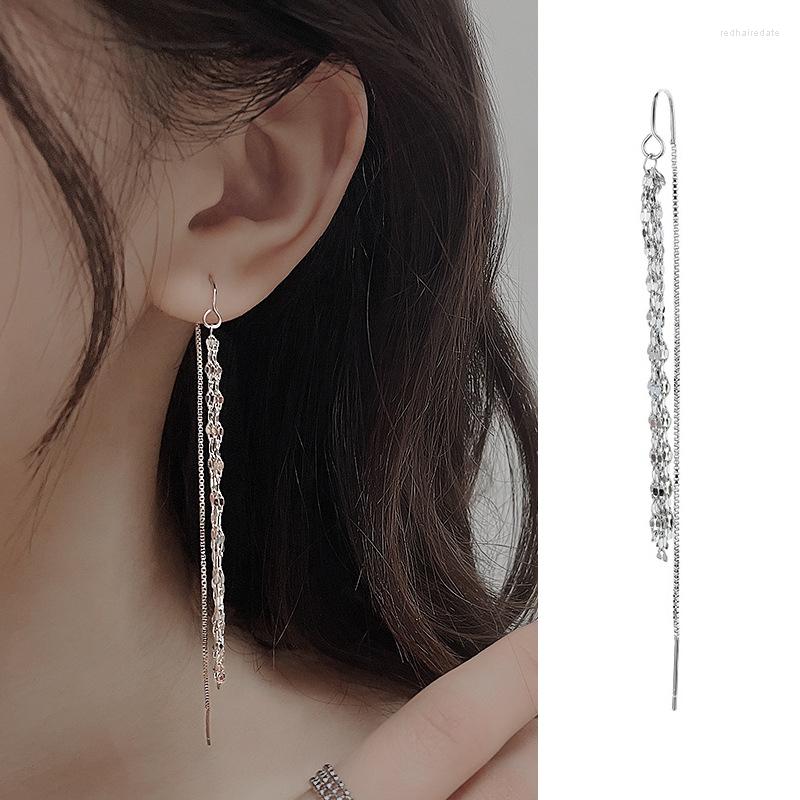 

Dangle Earrings Korean Earring Fashion Jewelry 2023 Trend Long Wire Tassel Thread Chain Climb Drop For Women Boucle Oreille Femme