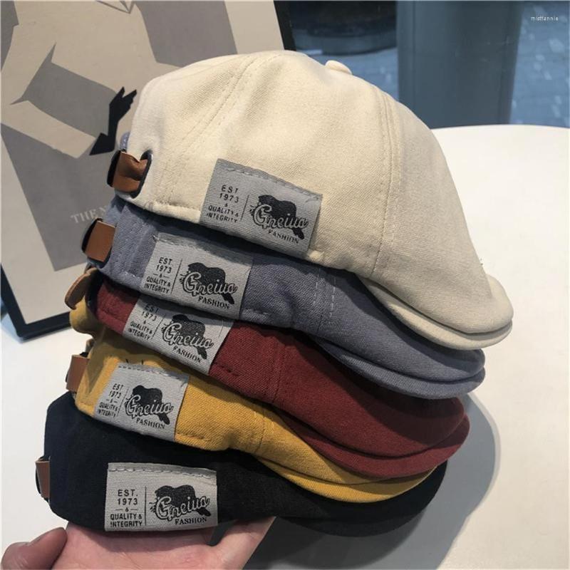 

Berets Retro Sboy Caps Men Hats British Wearing Style Ivy Cap Classic Woman Vintage Cotton Beret Hip Hop Gorras, Black