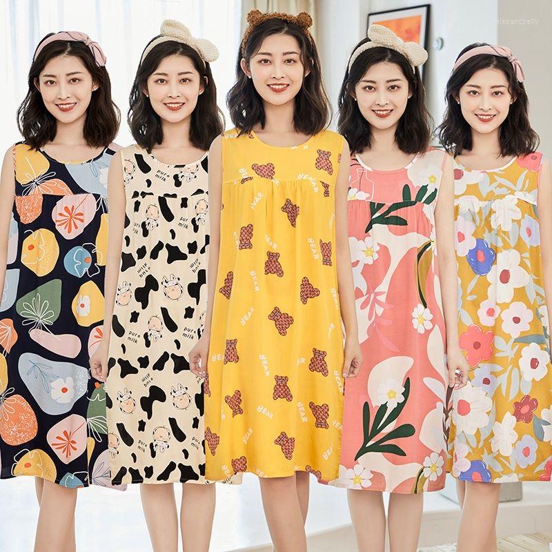 

Women's Sleepwear Cotton Plus Size Women Nightgowns Pyjamas -4XL Over Femme Sleepshirts Homewear Nightdress Sleeping Dress, Color11