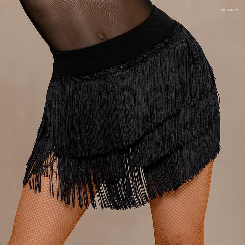

Stage Wear Latin Dance Women's Fringed Skirt Adult Practice Suit Performance