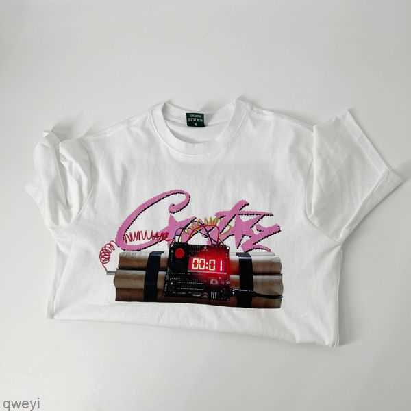 

Letters Cor CRTZ Pink T-shirt Designer Print Fashion Street Loose Tees High Quality Cotton Tops for Men Women BYV0, White