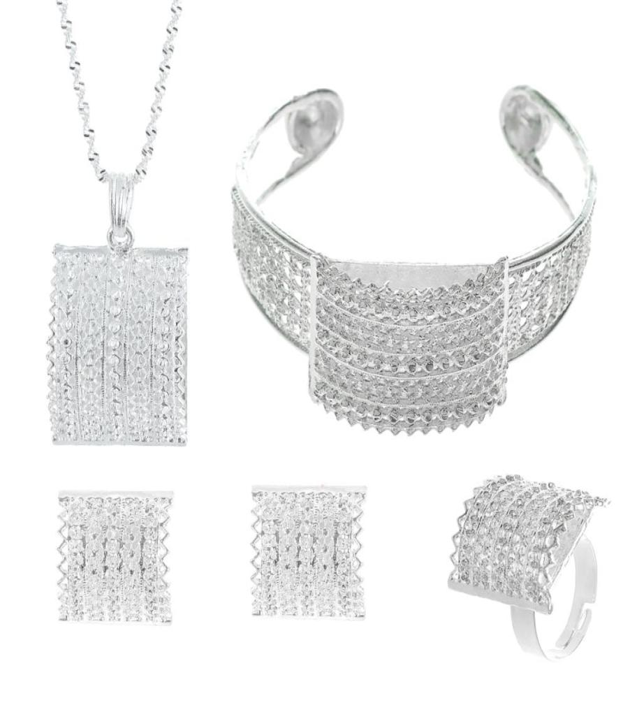 

Ethiopian Jewelry Sets Necklace Earrings Bracelet Gold Color Habesha Eritrea Wedding African Bridal sets5669090