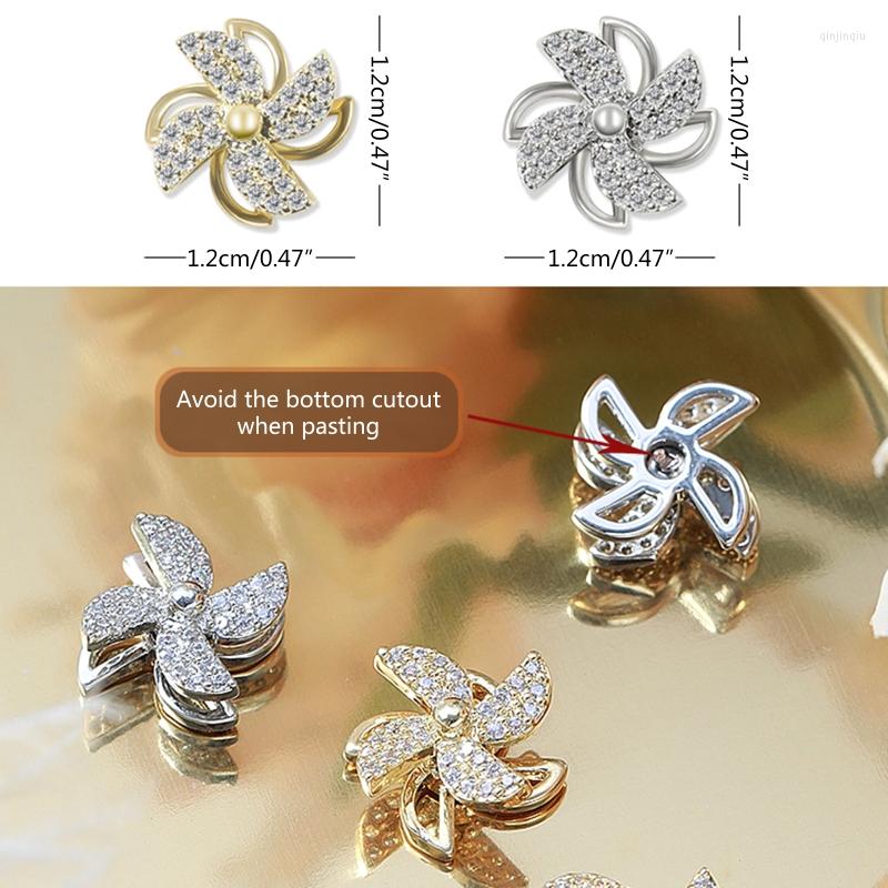 

Nail Art Decorations Rotatable 3D Charms Rhinestone Decoration Spinning Windmill Creative DIY Supplies For Women Girls