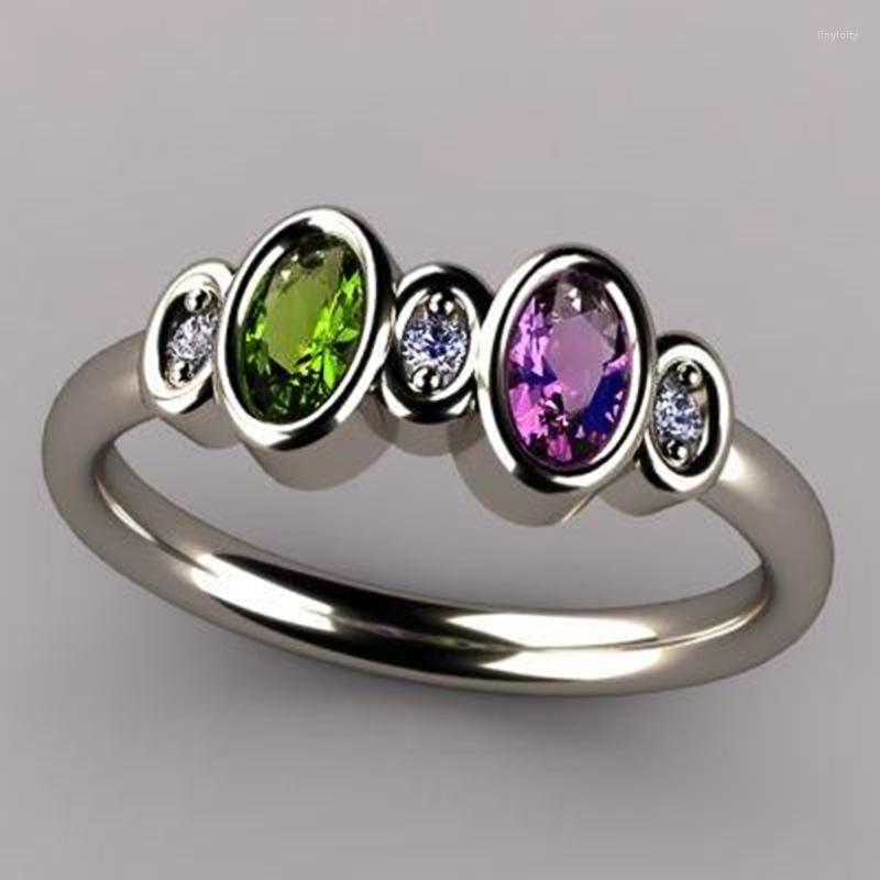 

Wedding Rings Modern Fashion Women's With Multi-colored Cubic Zirconia For Women Accessory Anniversary Party Jewelry Gifts