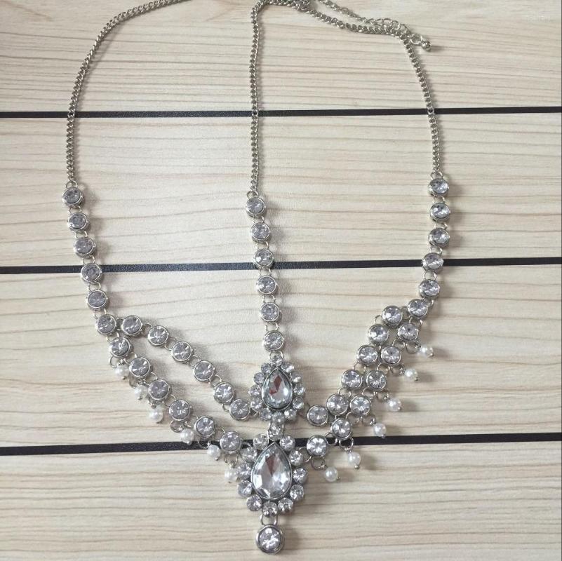 

Hair Clips Fashion Handmade Kundan Pearl Stones Chain Wedding Bridal Head Jewelry