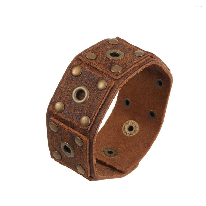 

Charm Bracelets 2023 Vintage Jewelry Handmade Weave Genuine Leather Bracelet Men Cuff Wide Pulsera Hombre