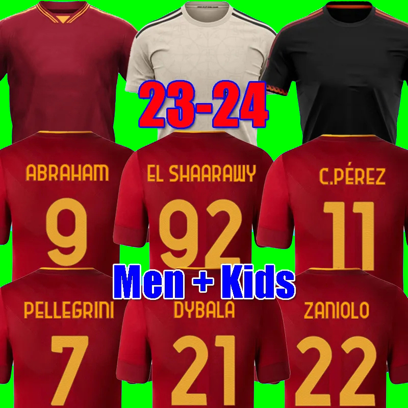 

23 24 DYBALA Romas Soccer jerseys maglia Pellegrini belotti CELIK Abraham 2023 2024 HOME away 3rd jerseys MANCINI KUMBULLA men kids kit football jersey SHAARAWY, 23 24 men 3rd