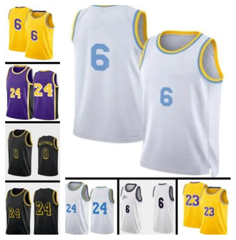 

6 James 23 LeBron Jersey 2023 Basketball Jerseys Mens Bryant Yellow 22 23 City Black Mamba Embroidery Edition retro''Lakers Stitched 8
