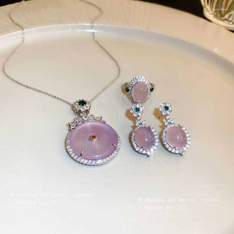 

Pendant Necklaces 1 Pcs Zircon Flower Gem Safety Buckle Necklace Fresh Elegant Charm Collar Chain Simple Artistic Style Ornament