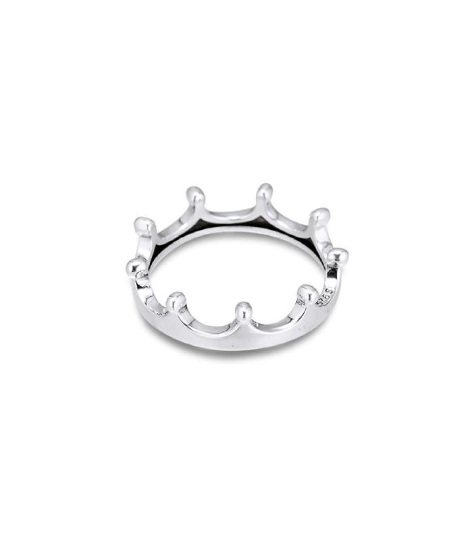 

Polished Crown Ring Genuine 925 Sterling Silver For Jewelry Making Woman DIY Fashion Female Rings Party Wedding3528364
