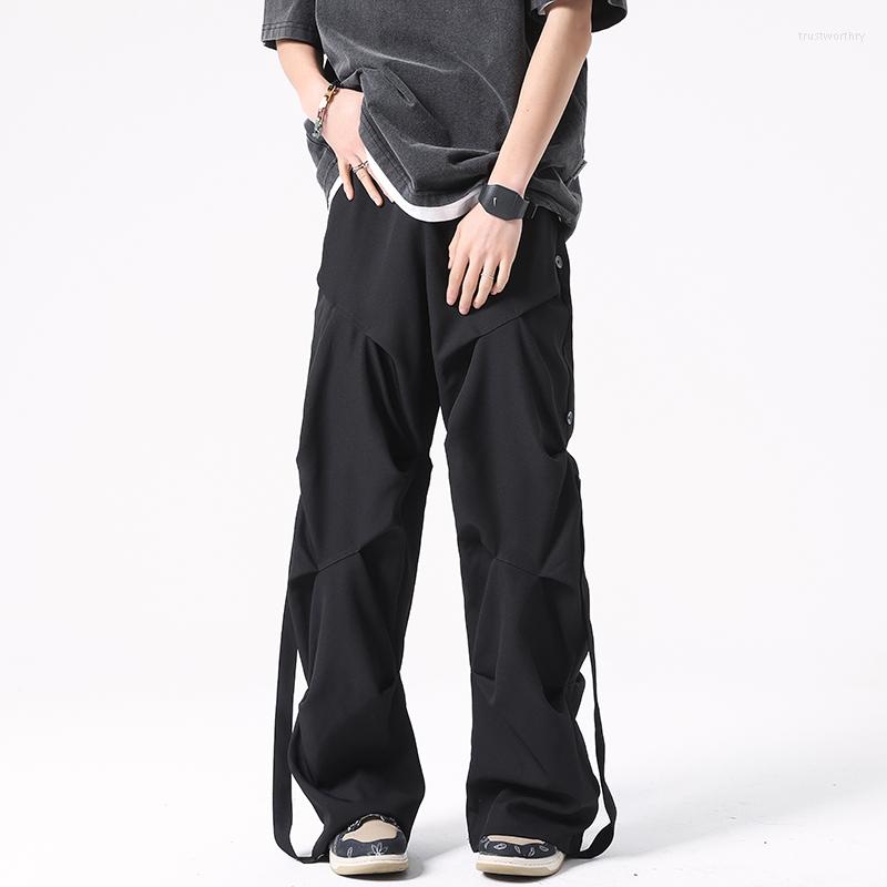 

Men's Pants 2023Casual Women Irregular Men Trousers Pleated Hip Hop Man Streetwear Fashion Loose Cargo Male Jogger Sweatpants Oversize, Black