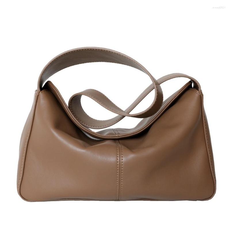 

Evening Bags 2023 Luxury Design Real Small Bag Women Brown Wild Shoulder Underarm Large-capacity Soft Leather Female, White